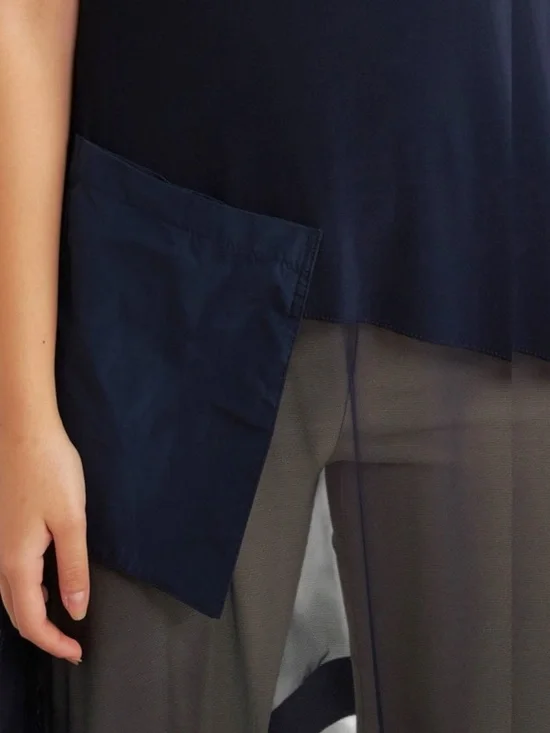 Joseph Ribkoff Black Sleeveless Mock Neck Tunic Top Pocket Size 10 - Picture 4 of 15